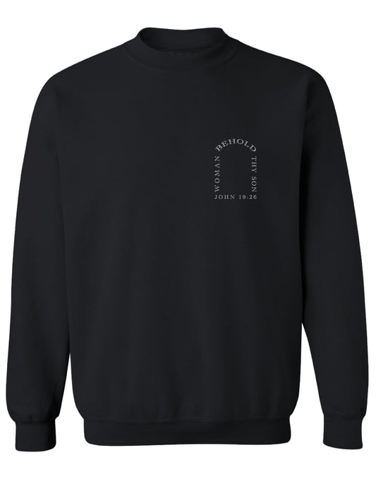 JOHN 19:26 (WOMAN BEHOLD THY SON) BLACK CREWNECK