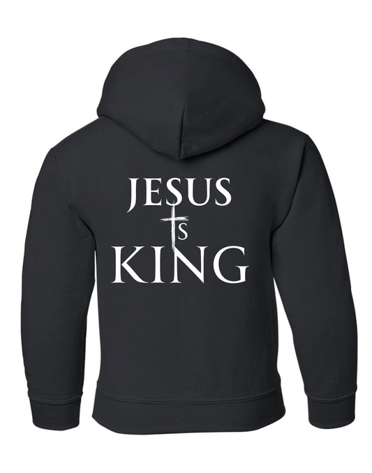 JESUS IS KING KIDS BLACK HOODIE